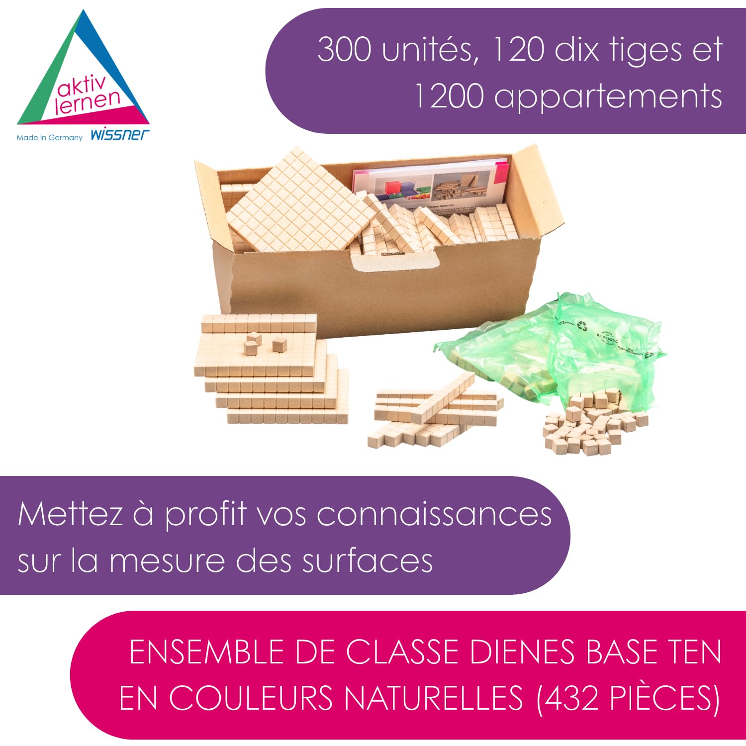 Wissner Zahlen & Rechnen Base 10 432 pièces boîte carton