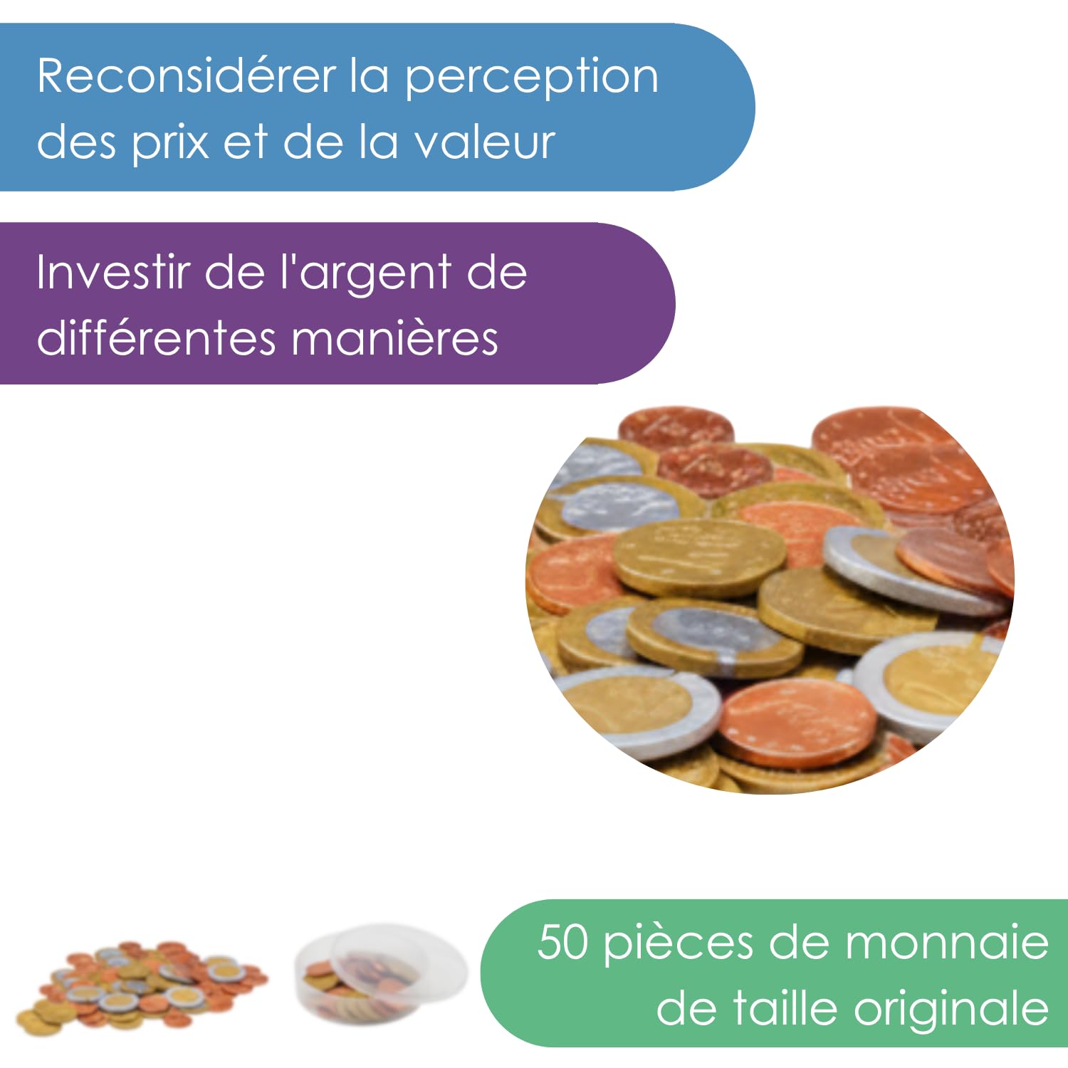 Wissner Lernspiele 080610.000 pièces euros taille réelle lot 50