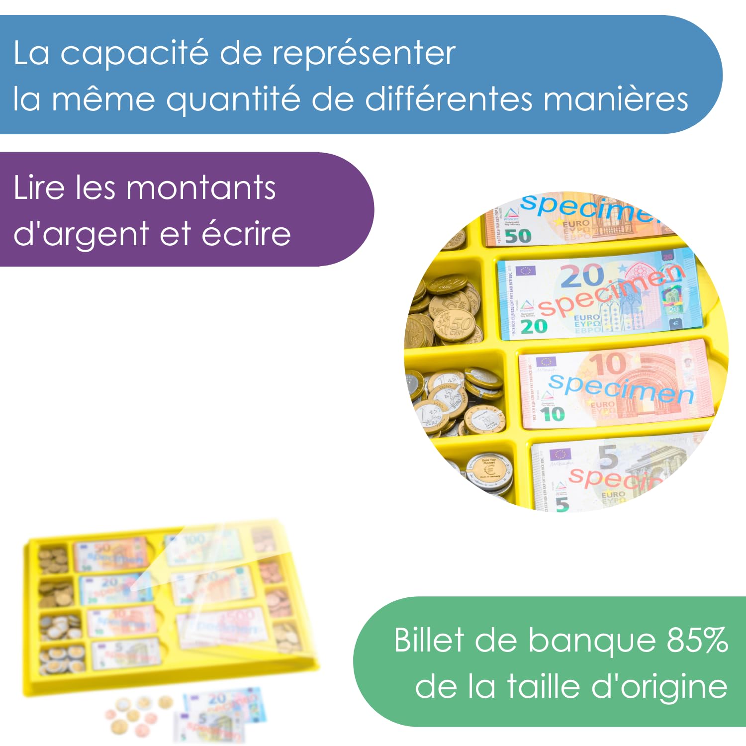 Wissner Lernspiele Box Monnaie 130 billets 160 pièces euro