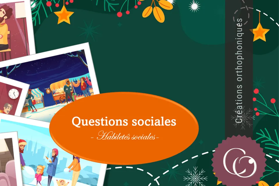 Créations orthophoniques Habiletés sociales Questions sociales diaporama Noël