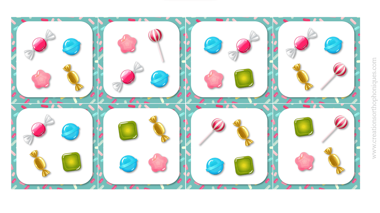 Créations orthophoniques attention Des bonbons jeu langage oral 5-10 ans