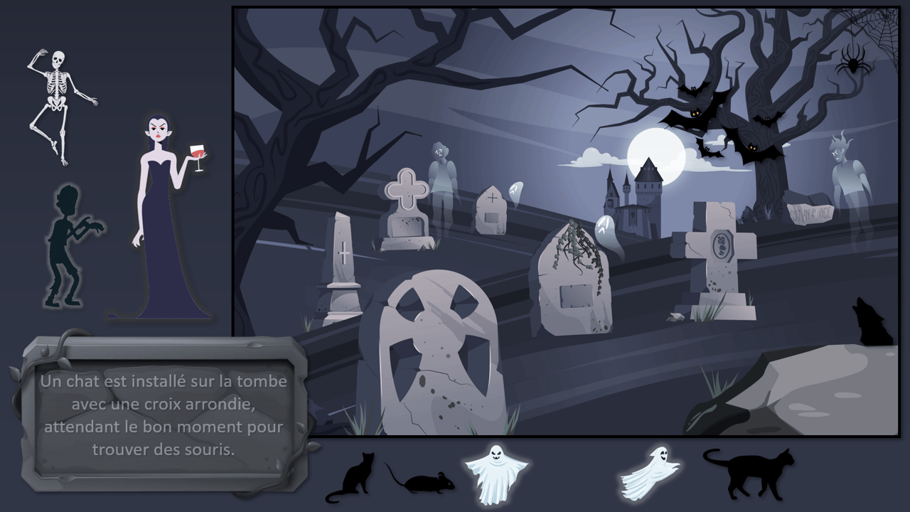 Créations orthophoniques Lecture Cimetière jeu lecture Halloween