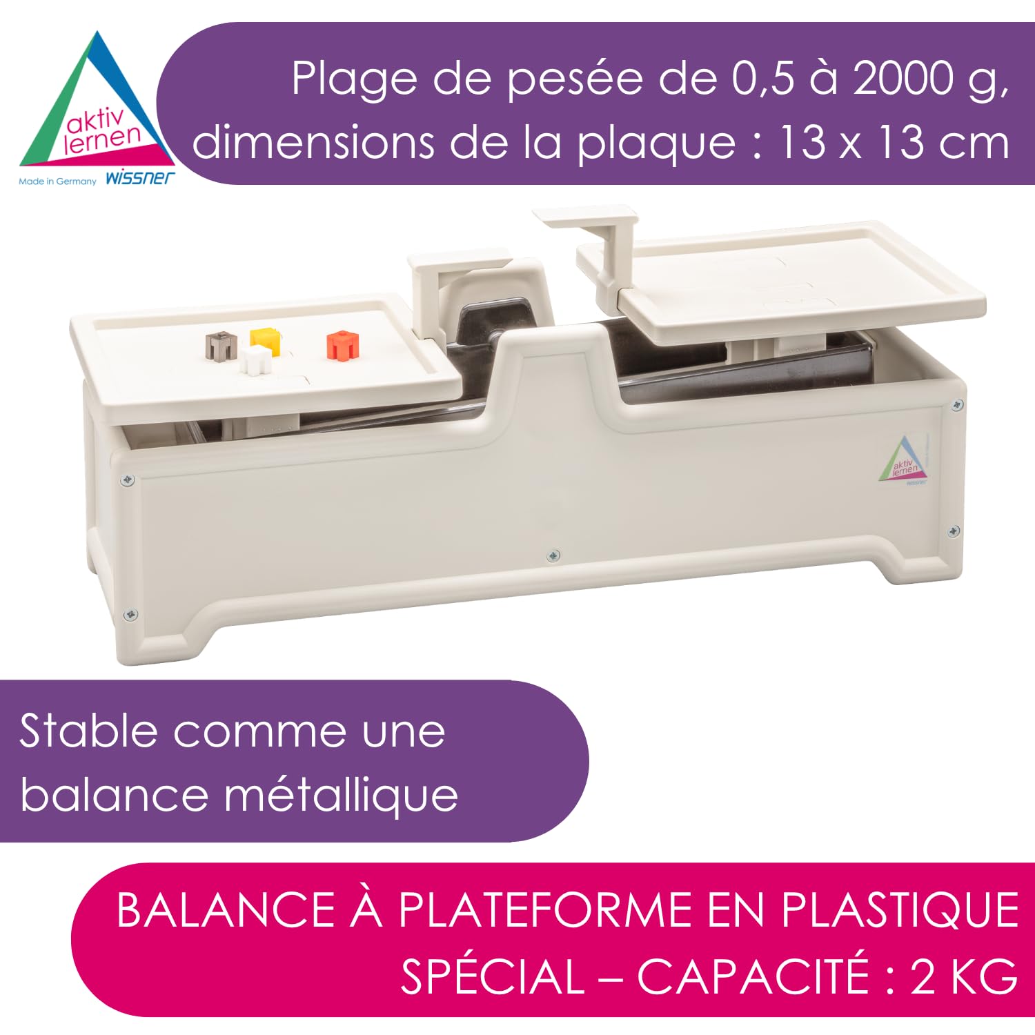 Wissner Größe & Messen balance plastique 2 kg robuste