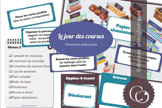 Créations orthophoniques attention Le jour des courses jeu mémoire