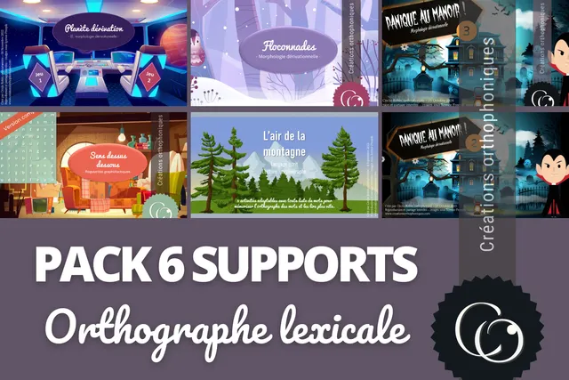 Créations orthophoniques PACKS Pack 6 supports Orthographe lexicale jeux