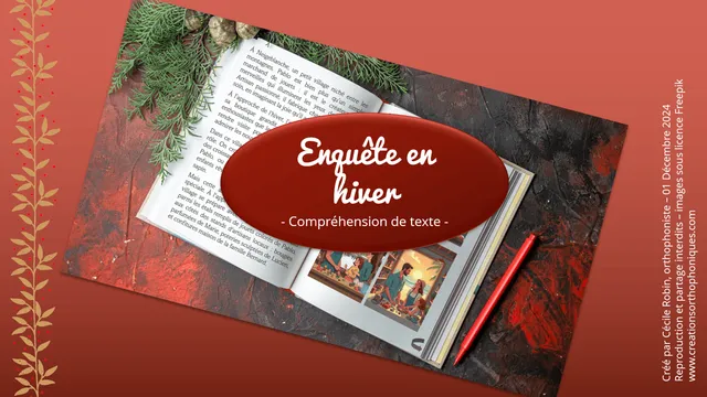 Créations orthophoniques Enquête en hiver exercice compréhension écrite PowerPoint
