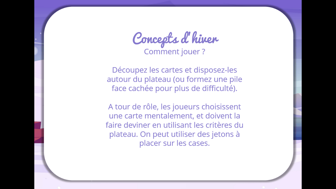 Créations orthophoniques Concepts d'hiver jeu vocabulaire PDF 60 cartes