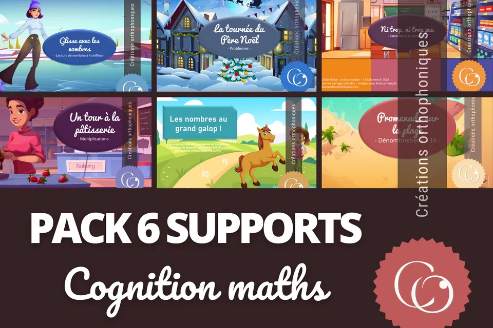Créations orthophoniques PACKS Cognition maths 6 supports interactifs