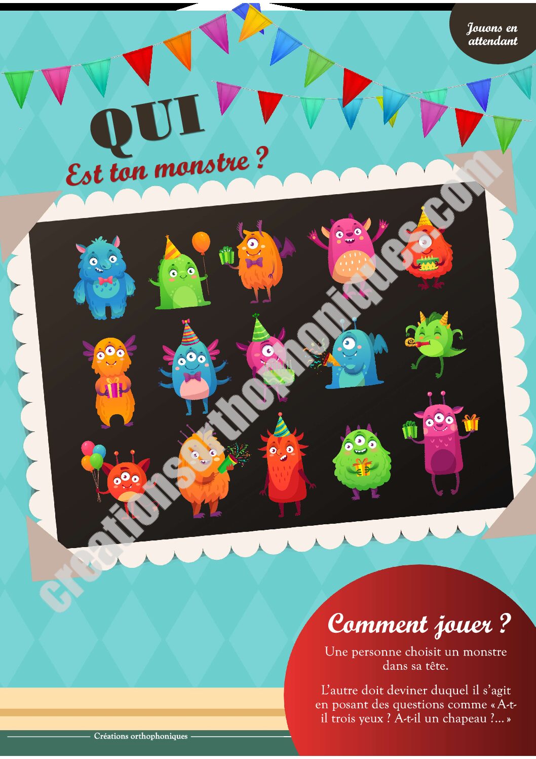 Créations orthophoniques Affiches Qui est mon monstre affiche PDF